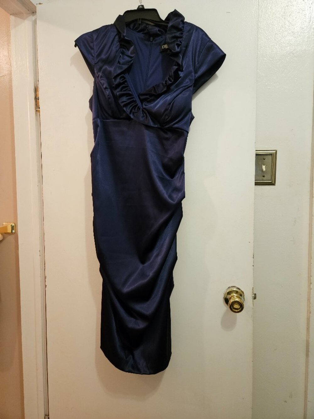 Navy satin dressy dress